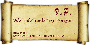 Vörösváry Pongor névjegykártya